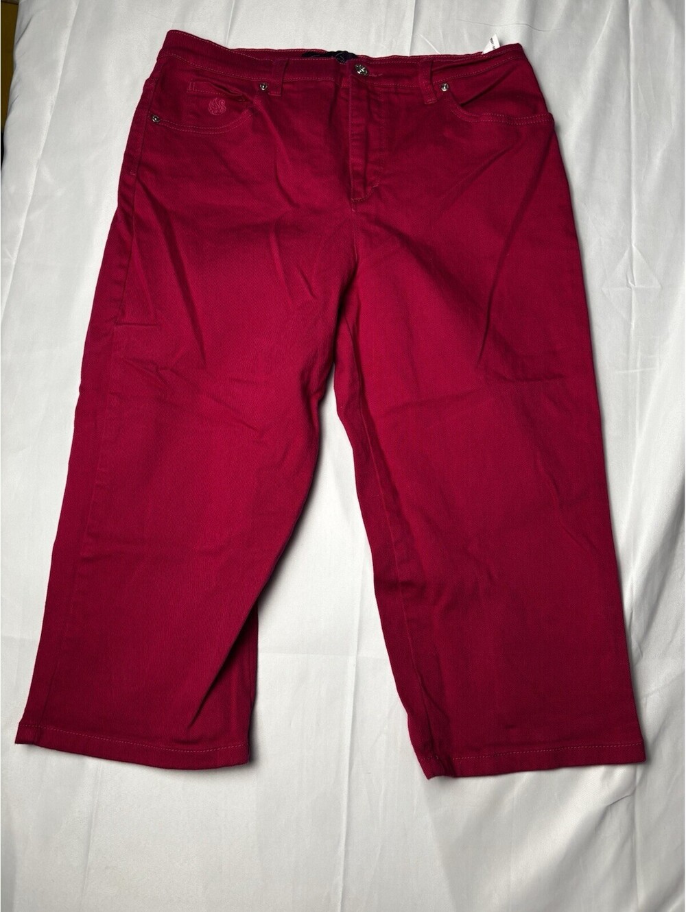 Gloria Vanderbilt Amanda Capri Pants Size 12 Pink Stretch 98